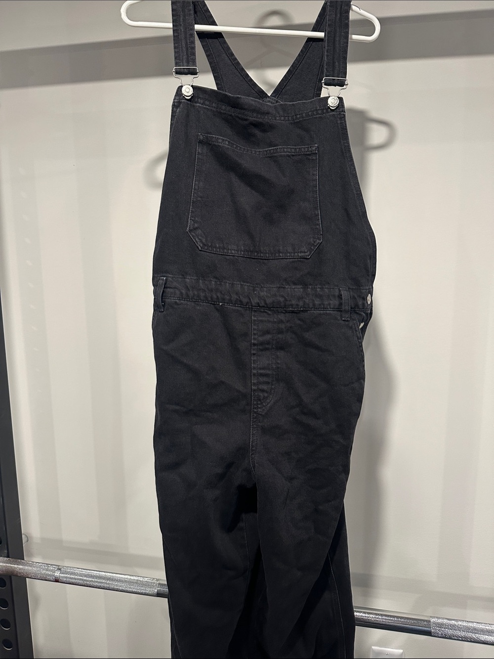 TOPSHPOP Women's black denim Overalls